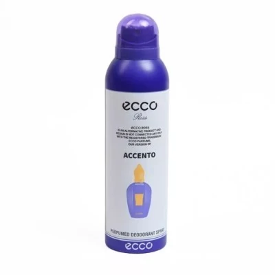اسپری بدن زنانه اکو ترکیه ecco accento مدل زرجوف اکسنتو 200ml اورجینال