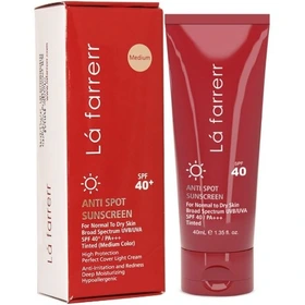 کرم ضد آفتاب SPF40 پوست چرب mediumلافارر رنگی و ضد لک 40 میلی لیتر