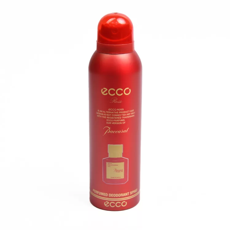 اسپری بدن زنانه و مردانه اکو رز ecco ross مدل باکارات رژ قرمز 200 میلی لیتر