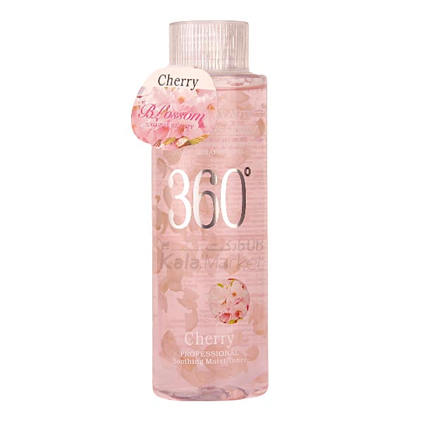 تونر پاک کننده آرایش صورت 360 مدل رز حجم 300 ml